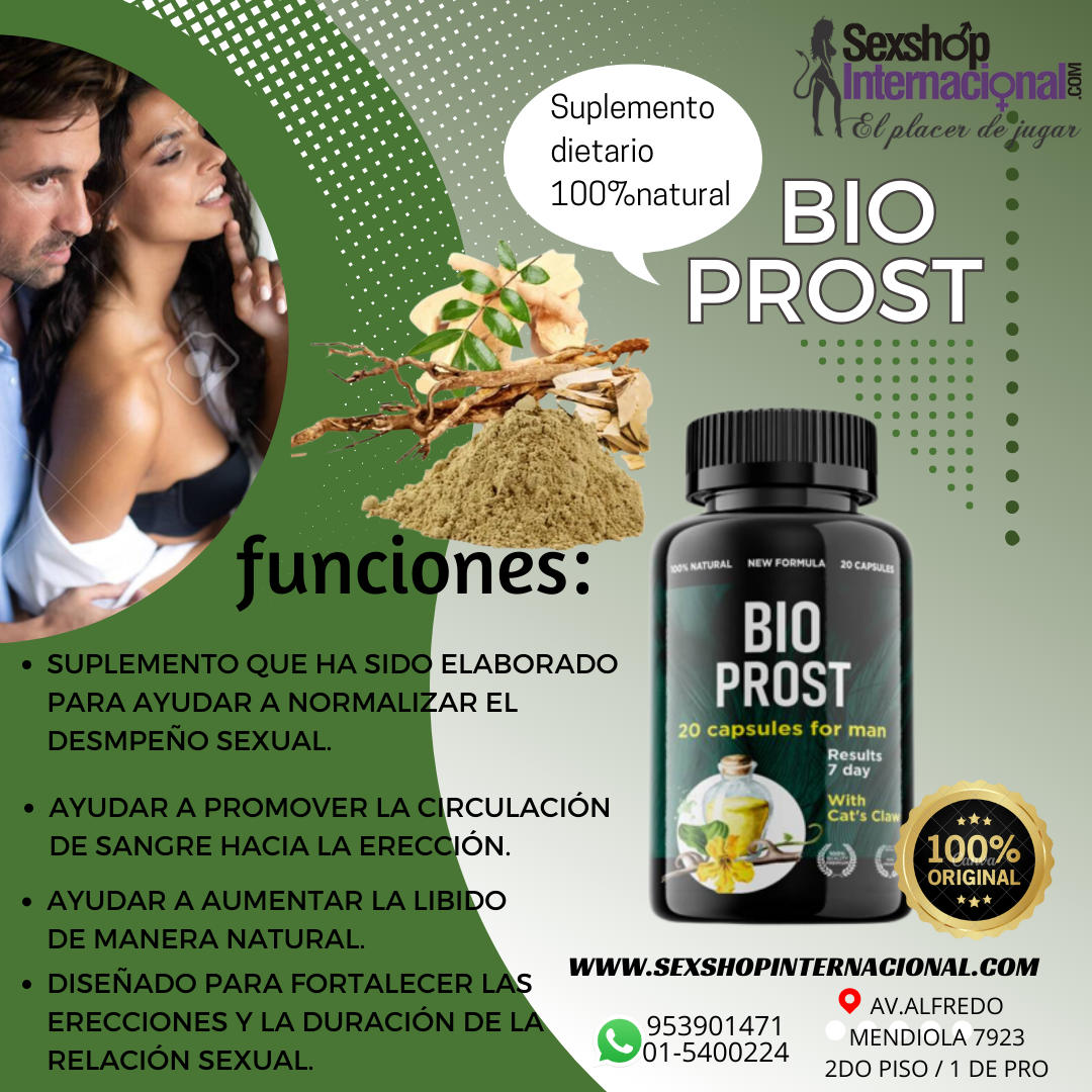 💊TABLETAS POTENCIADOR MASCULINAS 💯 BIO PROST + UÑA DE GATO: PARA PROSTATITIS CRONICA💪