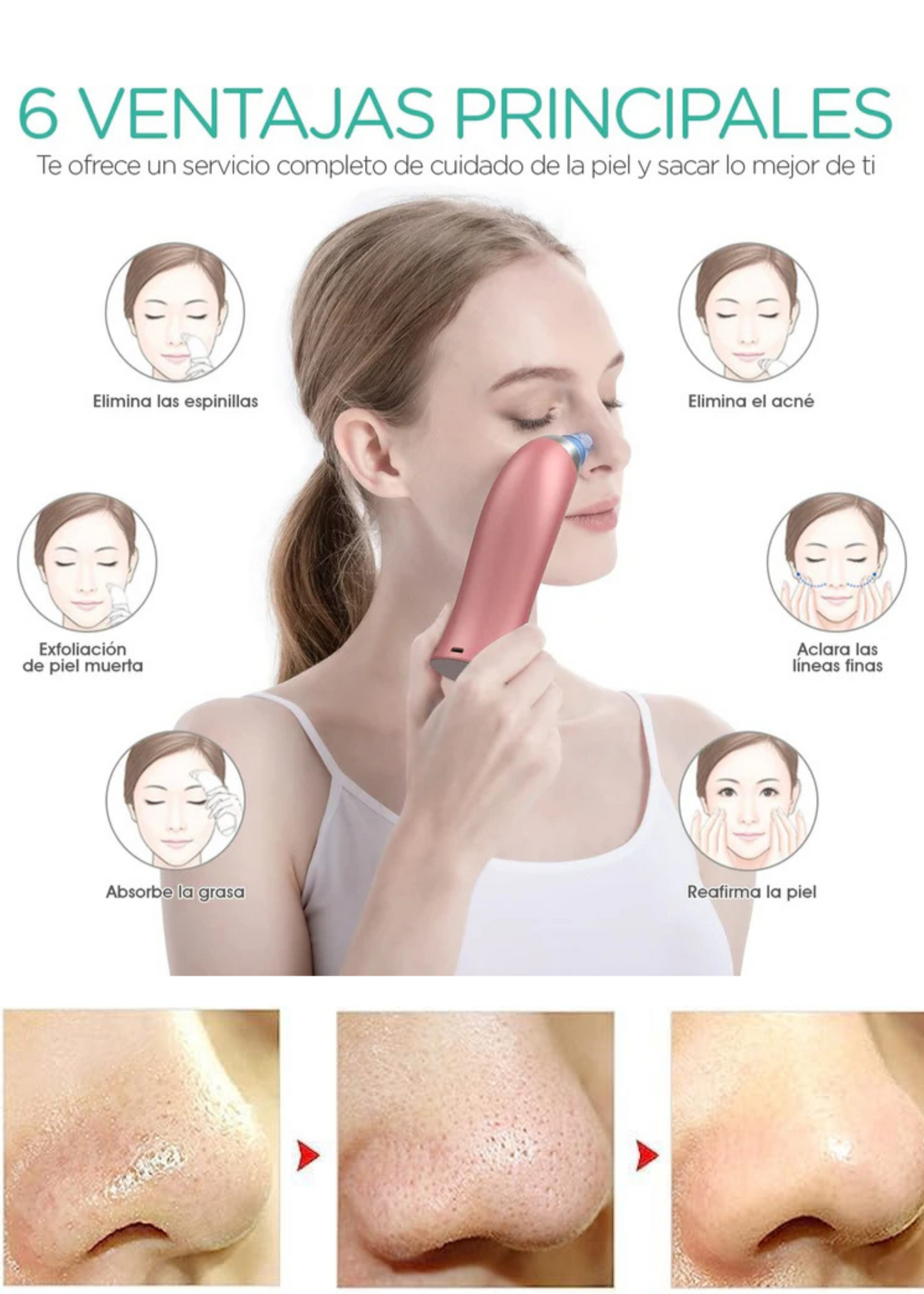 SUCCIONADOR DE ESPINILLAS ➕ CREMA FACIAL Y GUIA DE USO PROFESIONAL📑