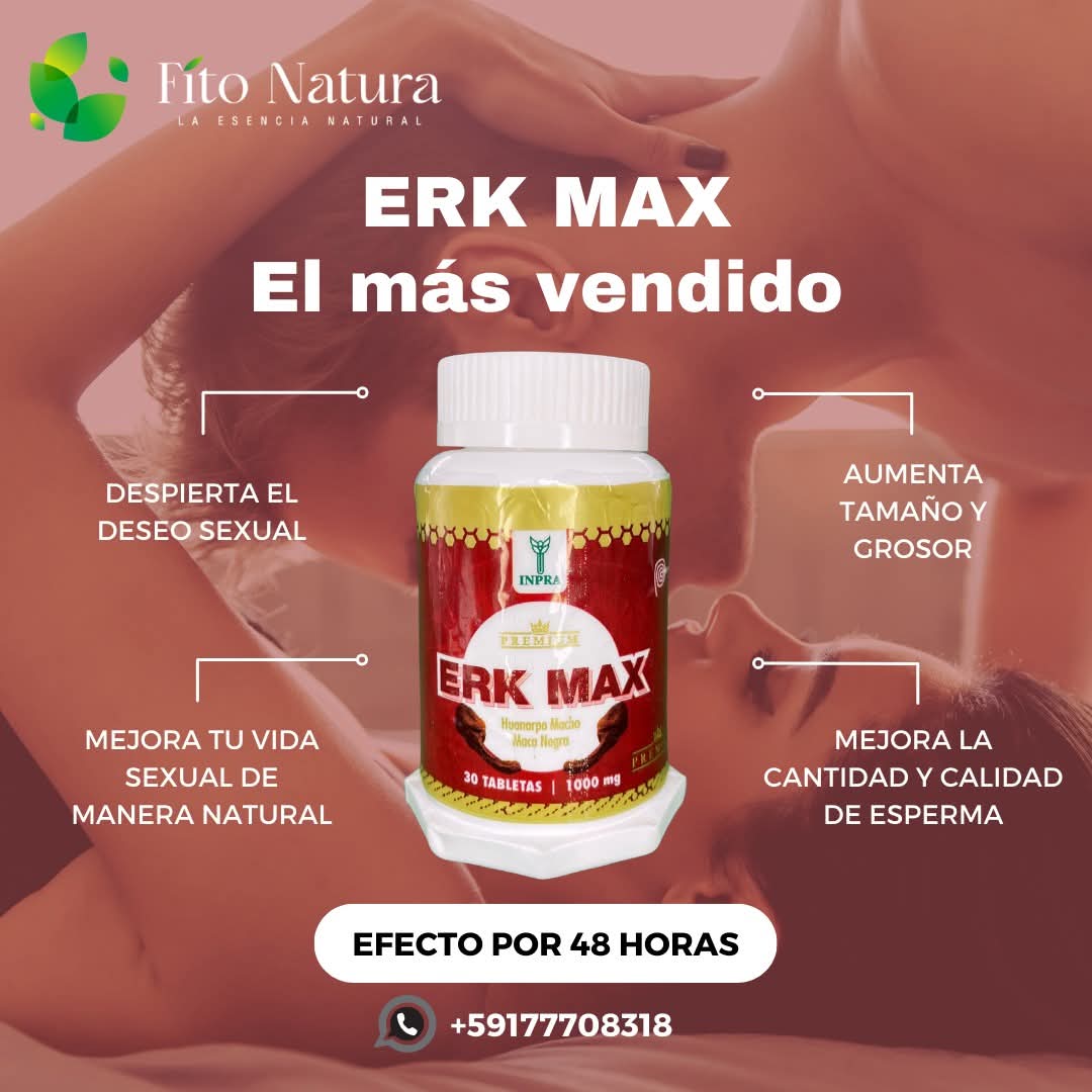 🔥ERK MAX 30 TABLETAS💊 "Fórmula de respuesta rápida"⚡ Rendimiento de Nivel Élite.💪 Solo para Exigentes💯
