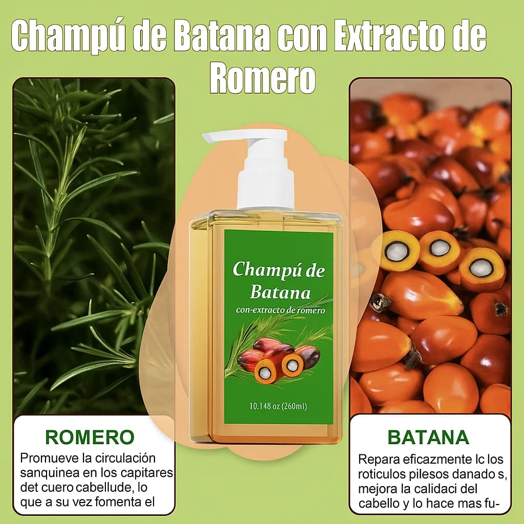 2X1 CHAMPÚ ACEITE DE BATANA CON EXTRACTO DE ROMERO 400 ML