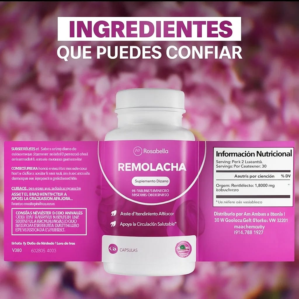 CÁPSULAS BEETROOT 1300 MG RAÍZ DE REMOLACHA EN POLVO AUMENTA ENERGÍA Y RESISTENCIA