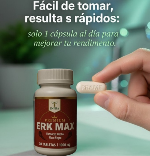 🔥ERK MAX 30 TABLETAS💊 "Fórmula de respuesta rápida"⚡ Rendimiento de Nivel Élite.💪 Solo para Exigentes💯