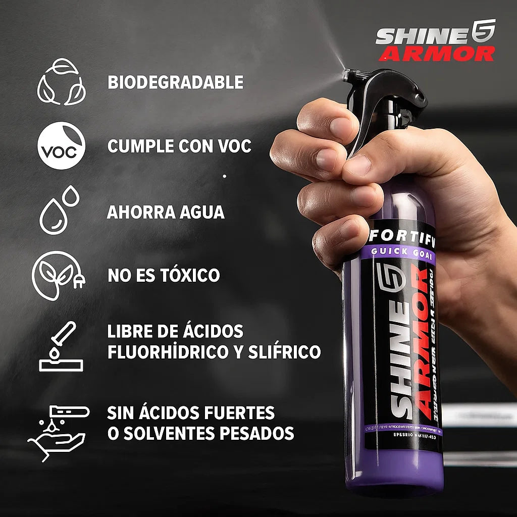 🧴SPRAY 3 EN 1 SHINE ARMOR FORTIFY: 🧼LAVADO, ✨BRILLO Y 🛡️PROTECCIÓN SIN AGUA❌