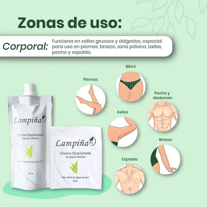 2X1 CREMA DEPILATORIA LAMPIÑA 120GR🪮 | SUAVIZA E HIDRATA 💦TODO TIPO DE PIEL