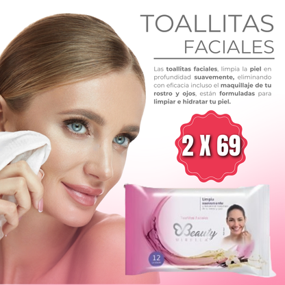 Toallitas faciales desmaquillantes™ | 2 X 69