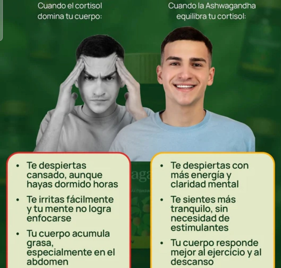 SUPLEMENTO ASHWADANDHA HERBAL & HEALTH  REDUCE ESTRES Y MEJORA EL SUEÑO