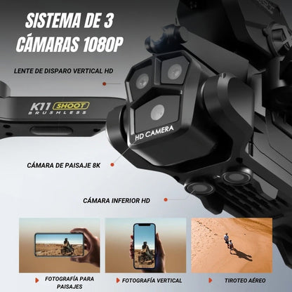 DRON K 11 MAX DISPARADOR DE BOMBAS HIDRÓGEL CONTROL REMOTO Y CAMARA 4K