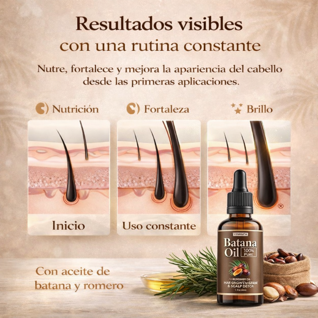 ACEITE DE BATANA PARA EL CRECIMIENTO DEL CABELLO.