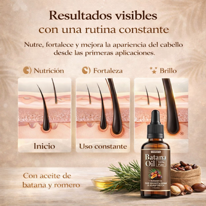 ACEITE DE BATANA PARA EL CRECIMIENTO DEL CABELLO.