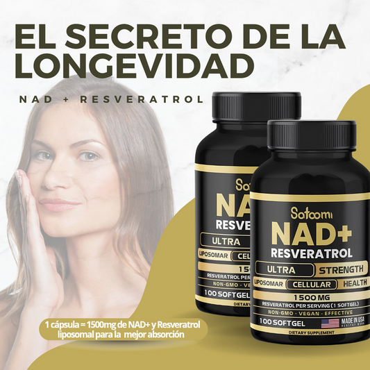 NAD + RESVERATROL-SATOOMI x100CAPS💊FORMULA ANTI ENVEJECIMIENTO CELULAR🧬