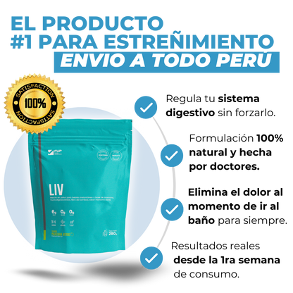 LIV Polvo Para Bebida con fibra + probioticos FWP 280G- Sabor Manzana verde