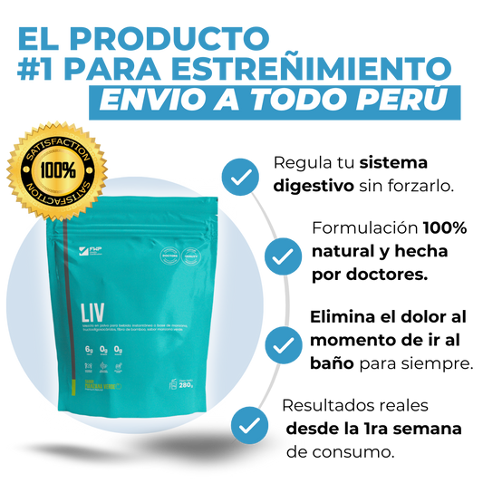 LIV Polvo Para Bebida con fibra + probioticos FWP 280G- Sabor Manzana verde