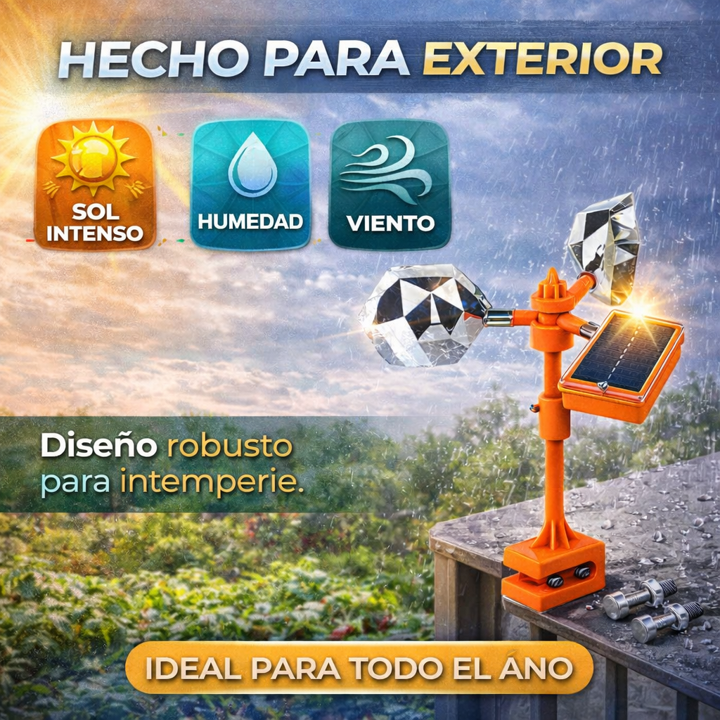 ESPANTADOR DE PAJAROS SOLAR GIRATORIO 360