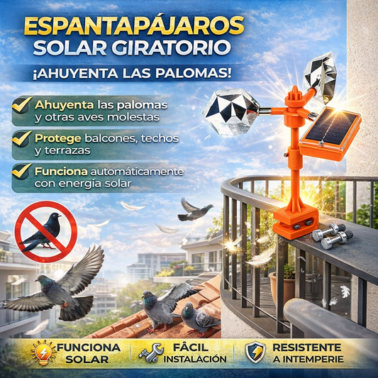 ESPANTADOR DE PAJAROS SOLAR GIRATORIO 360