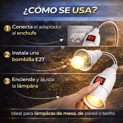 2x1 Adaptador De Enchufe Con Interruptor De Encendido Para Bombillo