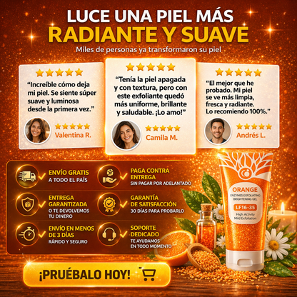 2X1 Gel exfoliante de naranja natural, hidratante, suavizante, minimiza los poros, 100 g