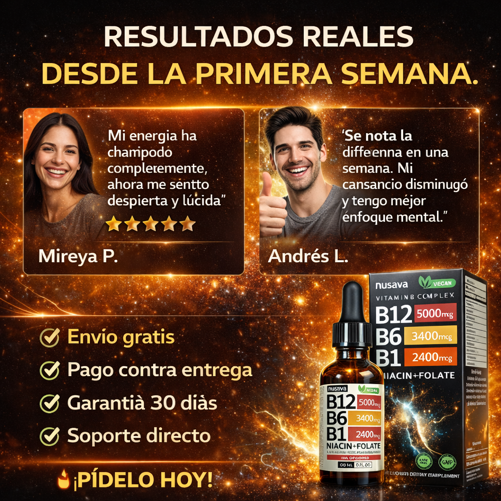 Nueva Vitamina-Nusava Vitamina B12, B6 Y B1 Gotas Líquidas 60ml