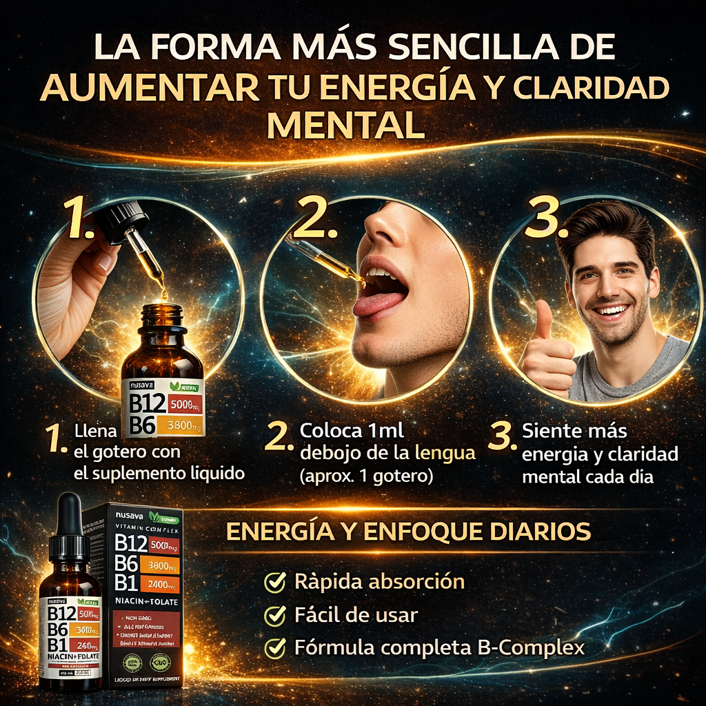 Nueva Vitamina-Nusava Vitamina B12, B6 Y B1 Gotas Líquidas 60ml