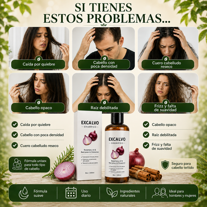 2X1 EXCALVO SHAMPOO - CRECIMIENTO DE CABELLO Y FORTALECIMIENTO