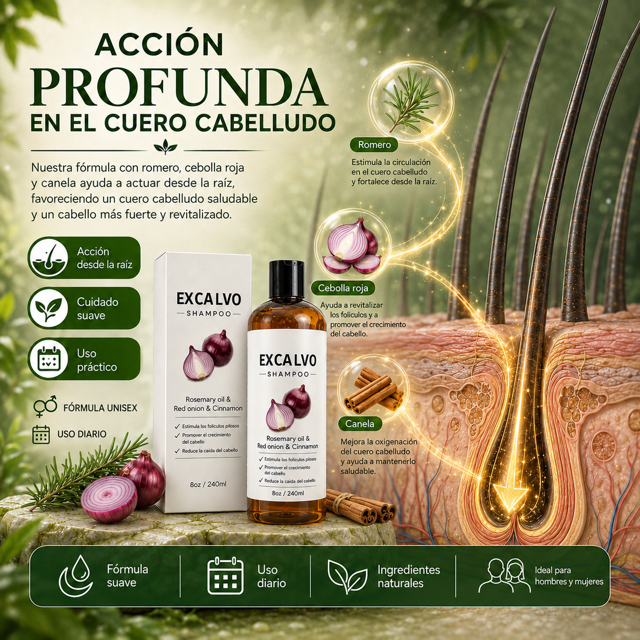 2X1 EXCALVO SHAMPOO - CRECIMIENTO DE CABELLO Y FORTALECIMIENTO