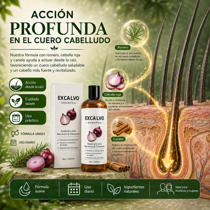 2X1 EXCALVO SHAMPOO - CRECIMIENTO DE CABELLO Y FORTALECIMIENTO