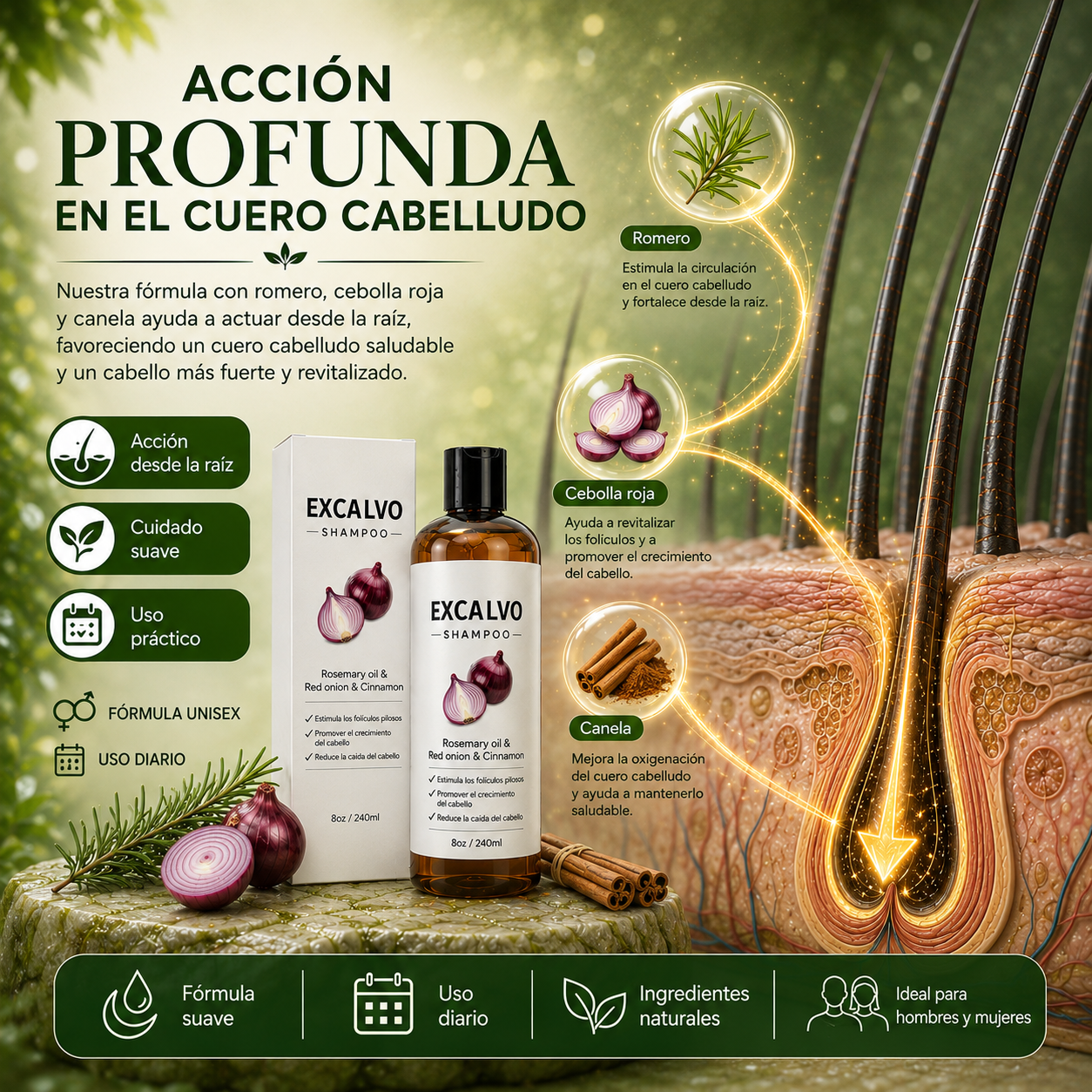 2X1 EXCALVO SHAMPOO - CRECIMIENTO DE CABELLO Y FORTALECIMIENTO