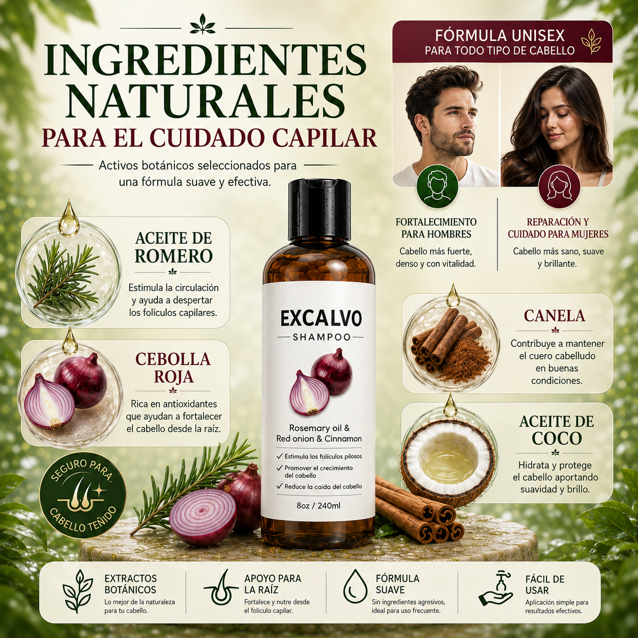 2X1 EXCALVO SHAMPOO - CRECIMIENTO DE CABELLO Y FORTALECIMIENTO