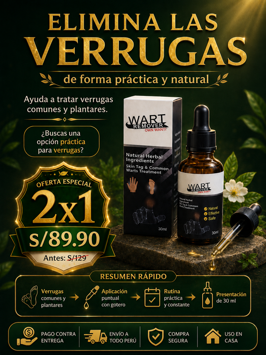 WART REMOVER-ACEITE PARA CUIDAR Y REMOVER VERRUGAS