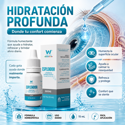 Gotas Homeopatica ESPLENDOR Humectantes y Reparativas de la Vista Cansada