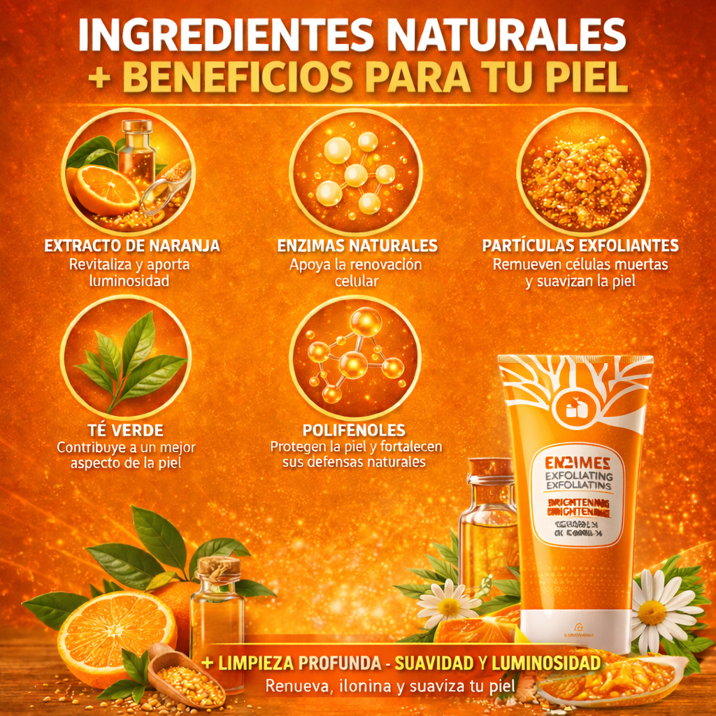 2X1 Gel exfoliante de naranja natural, hidratante, suavizante, minimiza los poros, 100 g