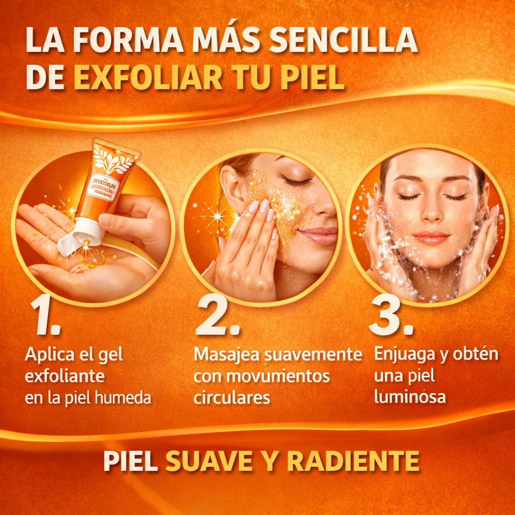 2X1 Gel exfoliante de naranja natural, hidratante, suavizante, minimiza los poros, 100 g