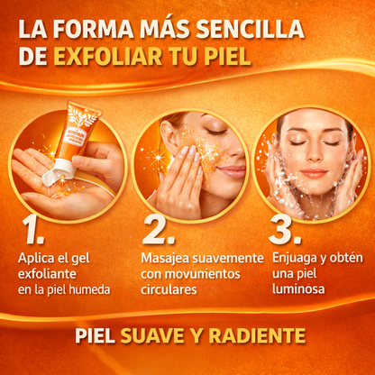 2X1 Gel exfoliante de naranja natural, hidratante, suavizante, minimiza los poros, 100 g