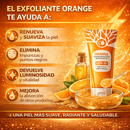 2X1 Gel exfoliante de naranja natural, hidratante, suavizante, minimiza los poros, 100 g