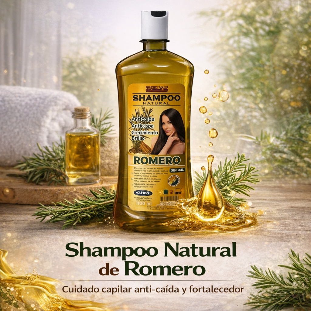 CHAMPÚ NATURAL DE ROMERO ANTICAIDAS SIN SAL 1.1 L