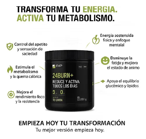 Quemador De Grasa 24 Burn FWP Sabor Limon.