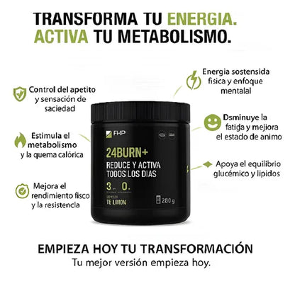 Quemador De Grasa 24 Burn FWP Sabor Limon.