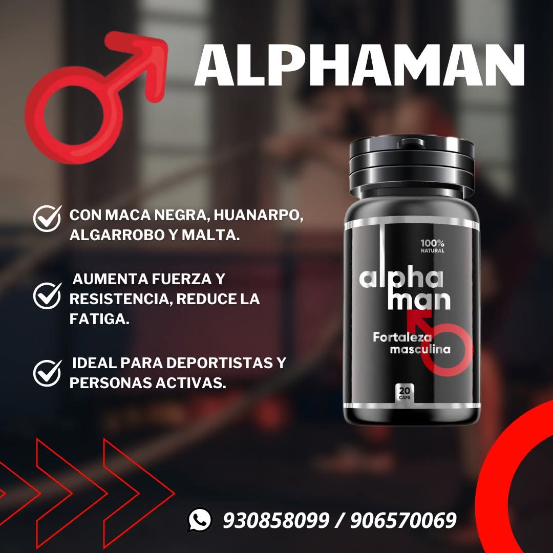 💥 ALPHAMAN: 💊SUPLEMENTO PARA POTENCIA MASCULINA NATURAL🍃 PARA EL BIENESTAR DEL HOMBRE 🚀