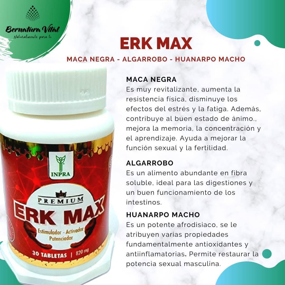 🔥ERK MAX 30 TABLETAS💊 "Fórmula de respuesta rápida"⚡ Rendimiento de Nivel Élite.💪 Solo para Exigentes💯