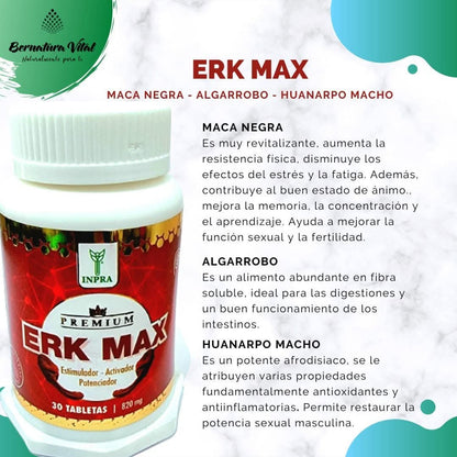 🔥ERK MAX 30 TABLETAS💊 "Fórmula de respuesta rápida"⚡ Rendimiento de Nivel Élite.💪 Solo para Exigentes💯