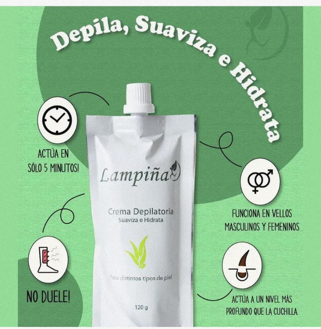 2X1 CREMA DEPILATORIA LAMPIÑA 120GR🪮 | SUAVIZA E HIDRATA 💦TODO TIPO DE PIEL
