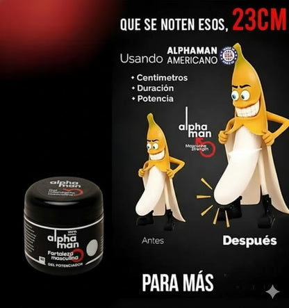 GEL ALPHAMAN PREMIUM: PARA POTENCIA MASCULINA NATURAL PARA EL BIENESTAR DEL HOMBRE