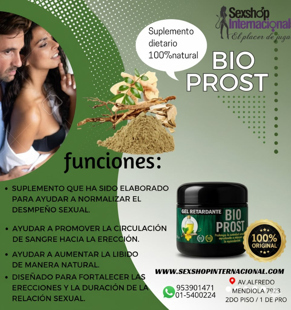 GEL POTENCIADOR MASCULINO BIO PROST PREMIUM + UÑA DE GATO: PARA PROSTATITIS CRONICA