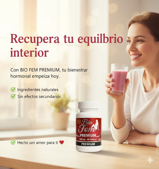 BIO FEM PREMIUM  60 TABLETAS FORMULA NATURAL PARA BIENESTAR FEMENINO
