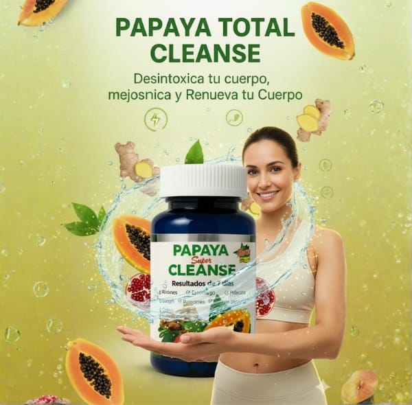 PAPAYA SUPER CLEAN DESINTOXICA TU CUERPO, MEJORA TU DIGESTIÓN Y RENUEVA TU ENERGÍA NATURAL