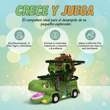 PISTA DE CARRERAS CON TOBOGAN DE DINOSAURIOS-JUGUETE PARA NIÑOS PEQUEÑOS