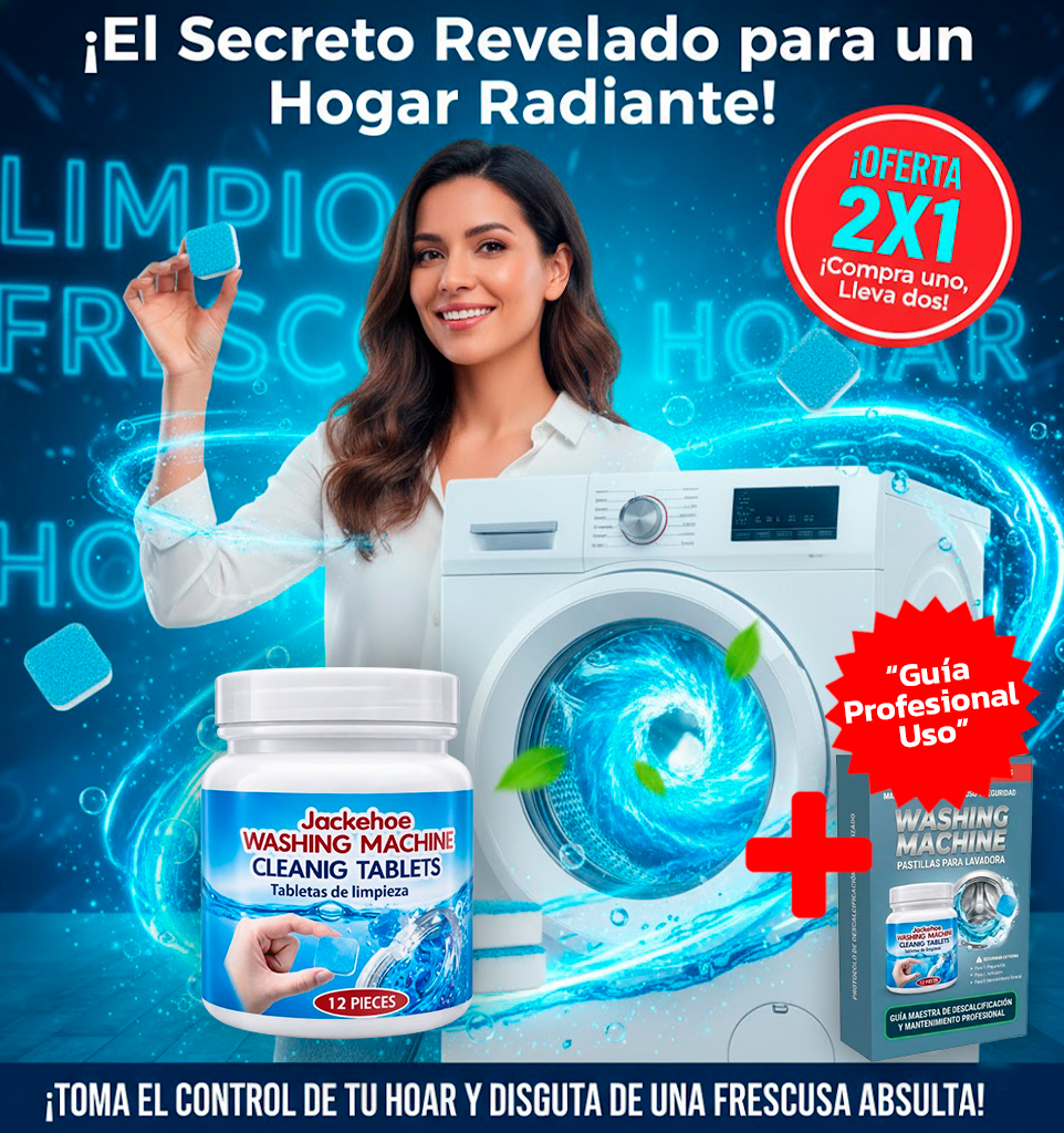2X1 PASTILLAS PARA LAVADORA PREMIUM - ELIMINA EL MAL OLOR Y BACTERIAS.