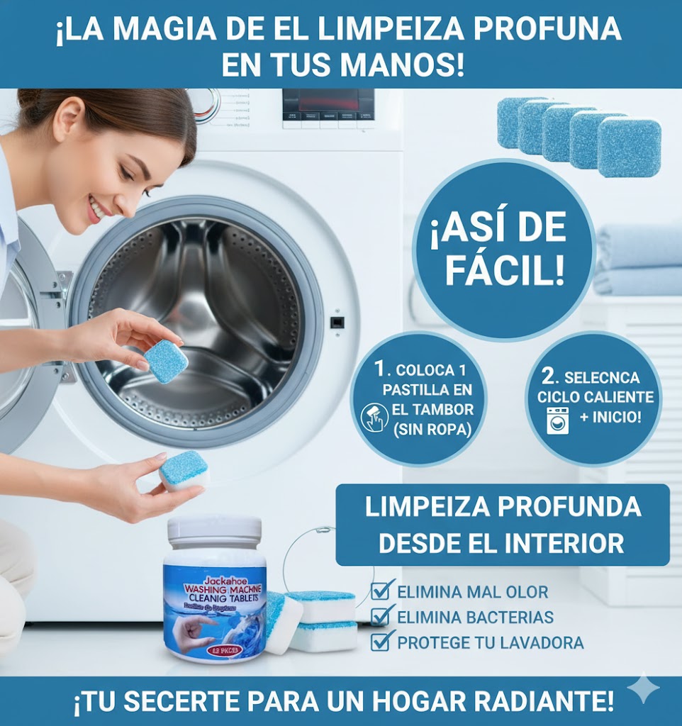 2X1 PASTILLAS PARA LAVADORA PREMIUM - ELIMINA EL MAL OLOR Y BACTERIAS.
