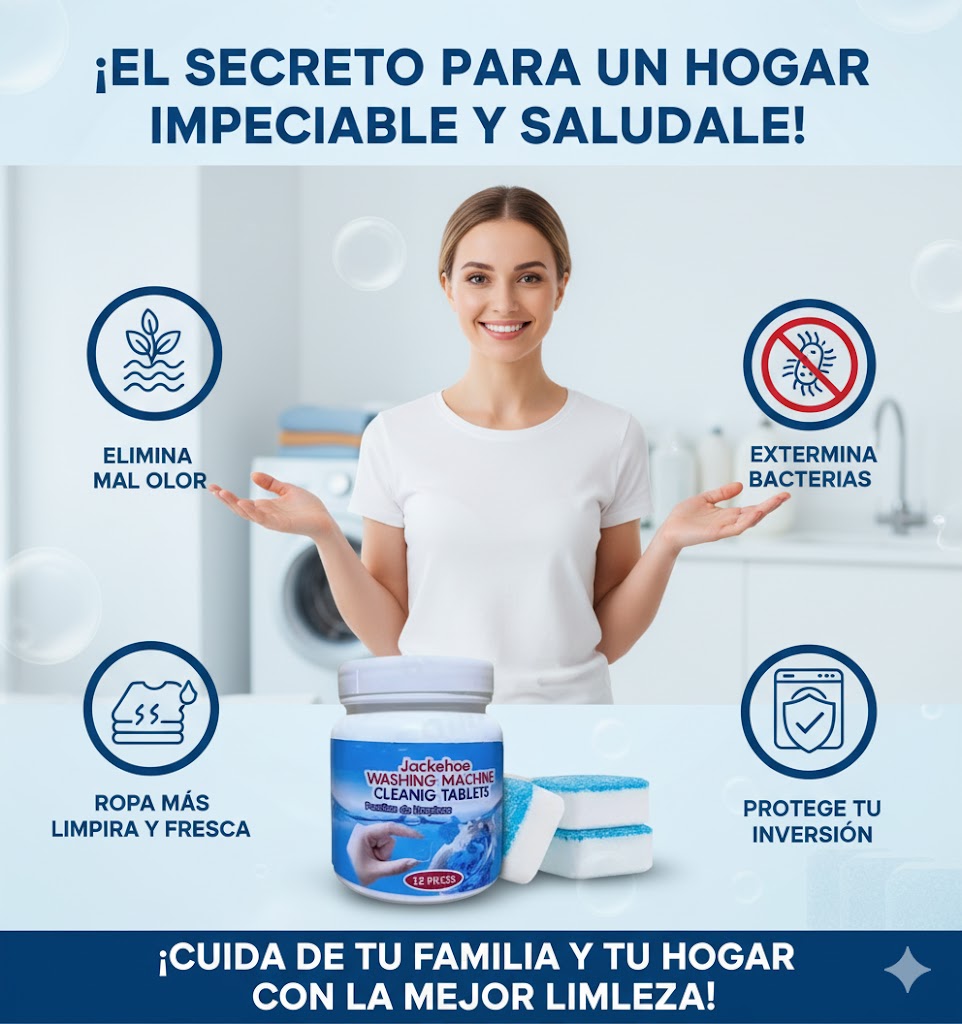 2X1 PASTILLAS PARA LAVADORA PREMIUM - ELIMINA EL MAL OLOR Y BACTERIAS.