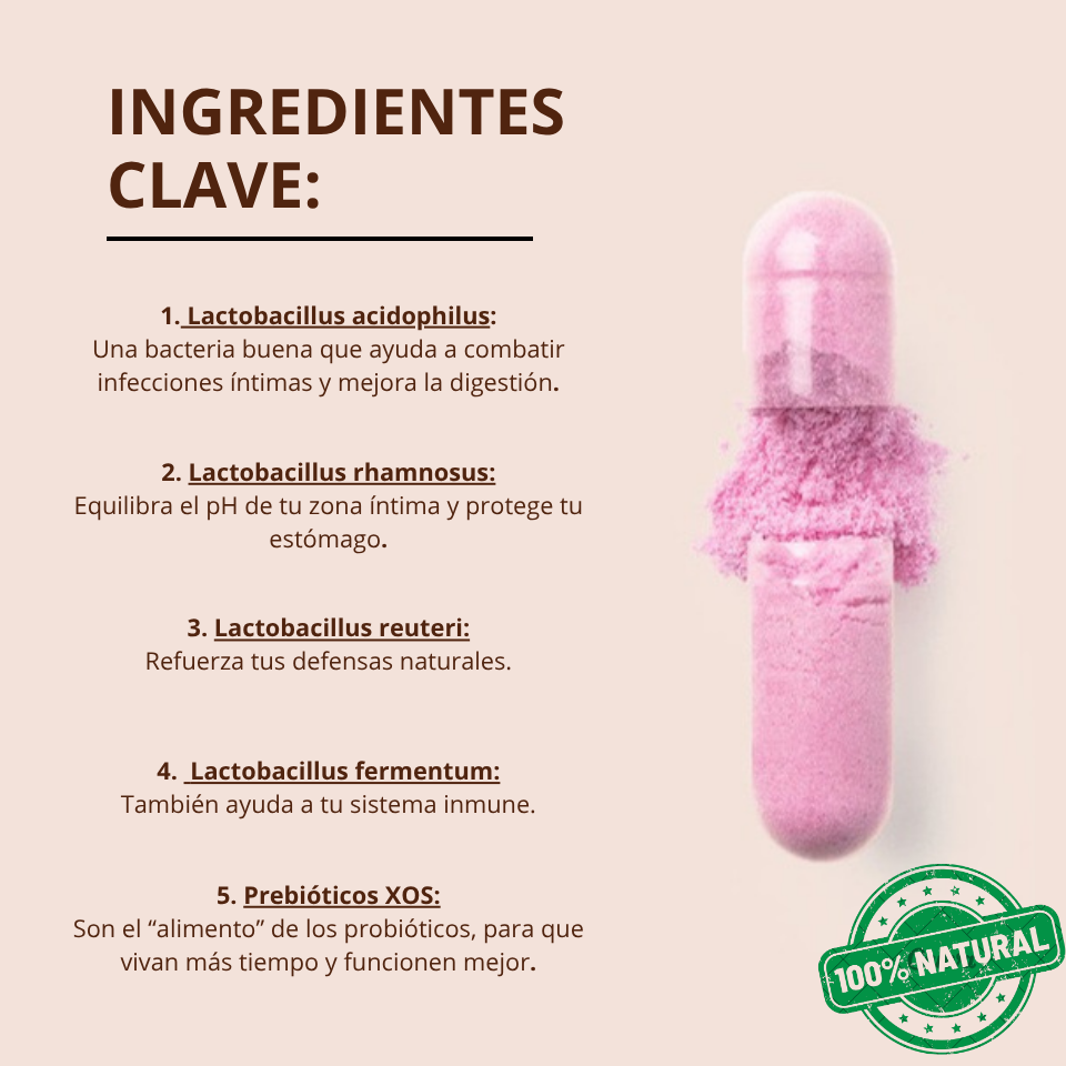 ✨URO | PROBIÓTICOS VAGINALES PARA UN OLOR Y PH SALUDABLE 60CÁP.💊