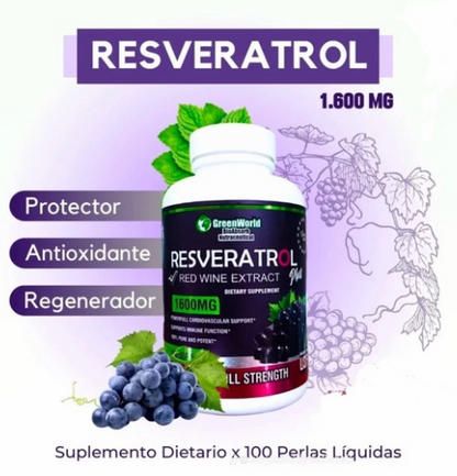 CAPSULAS DE RESVERATROL- SIENTETE Y MIRATE 10 AÑOS MAS JOVEN